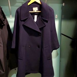 Maternity cape style pea coat